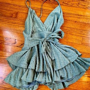 Green flowy romper